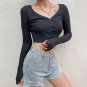 E-girl Stretchy Long Sleeve Crop Top