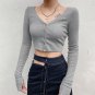 E-girl Stretchy Long Sleeve Crop Top