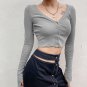 E-girl Stretchy Long Sleeve Crop Top