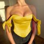 Elegant Satin Bow Tie Crop Top