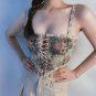 Elegant Vintage Print Halter Crop Top