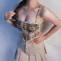 Elegant Vintage Print Halter Crop Top