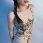 Elegant Vintage Print Halter Crop Top