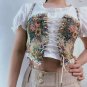 Elegant Vintage Print Halter Crop Top