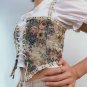 Elegant Vintage Print Halter Crop Top