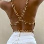 Fashion Metal Gold Chain Crop Top