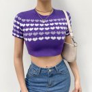 Fashion Summer O-Neck Slim Crop Top