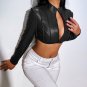 Faux Leather Zipper Crop Top