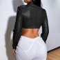 Faux Leather Zipper Crop Top
