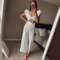 Flare Sleeve V Neck Sexy Crop Top