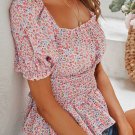 Floral Print Elegant Off Shoulder Crop Top