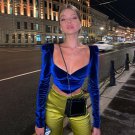 French Romance Retro Velvet Crop Top