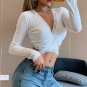 Girls Wrap Crop Top Long Sleeve