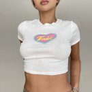 Green Women Short Sleeve Crop Top