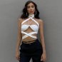 Halter Hollow Out Backless Crop Top