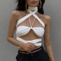 Halter Hollow Out Backless Crop Top