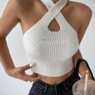 Knitted Halter Tank Tops Crop Top