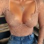 Lace Hollow Out Bodysuit Mesh Crop Top
