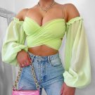 Ladies Skinny Strap Wrap Crop Top