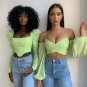 Ladies Skinny Strap Wrap Crop Top