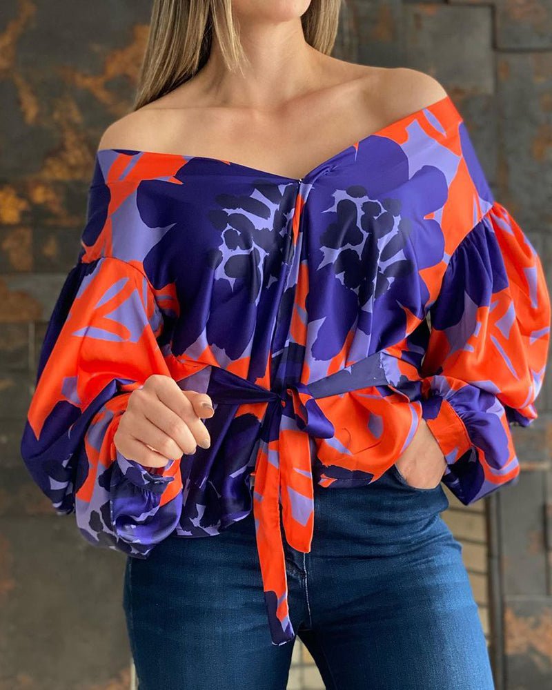 Lantern Sleeve Tied Detailed Crop Top