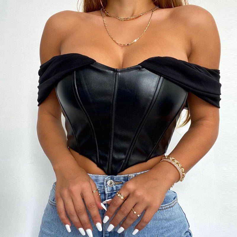 Leather Sexy Crop Top