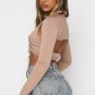 Long Sleeve Backless Crop Top
