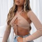 Long Sleeve Backless Crop Top