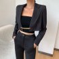 Long Sleeve Blazer Fashion Crop Top