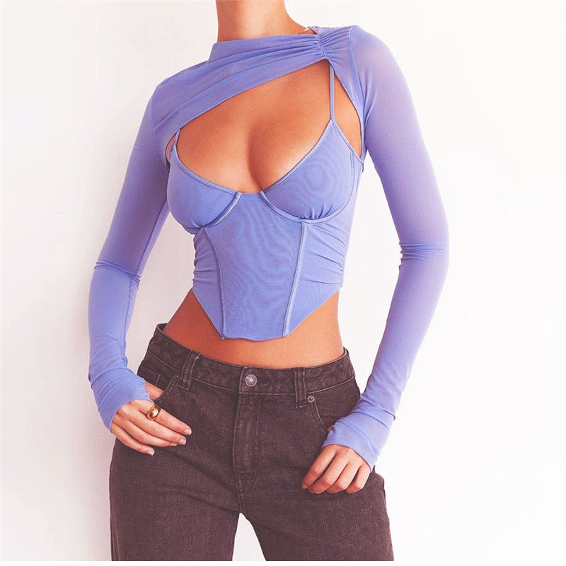 Long Sleeve Crop Top Women