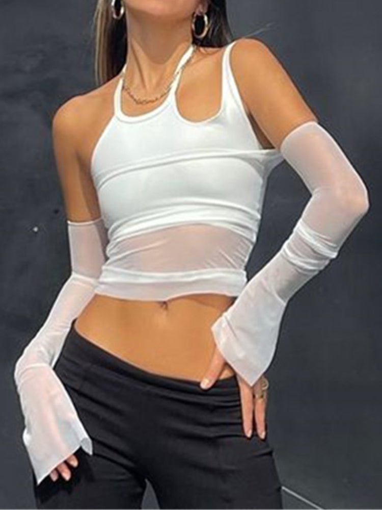 Long Sleeve Fashion Tees Crop Top