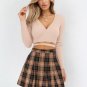 Long Sleeve Lace Up Pullover Crop Top