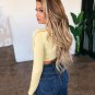Long Sleeve Lace Up Solid Crop Top
