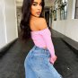 Long Sleeve Off Shoulder Crop Top