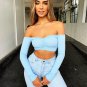 Long Sleeve Off Shoulder Crop Top