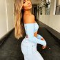 Long Sleeve Off Shoulder Crop Top