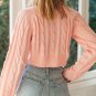 Long Sleeve O-neck Pullover Crop Top
