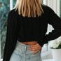 Long Sleeve O-neck Pullover Crop Top