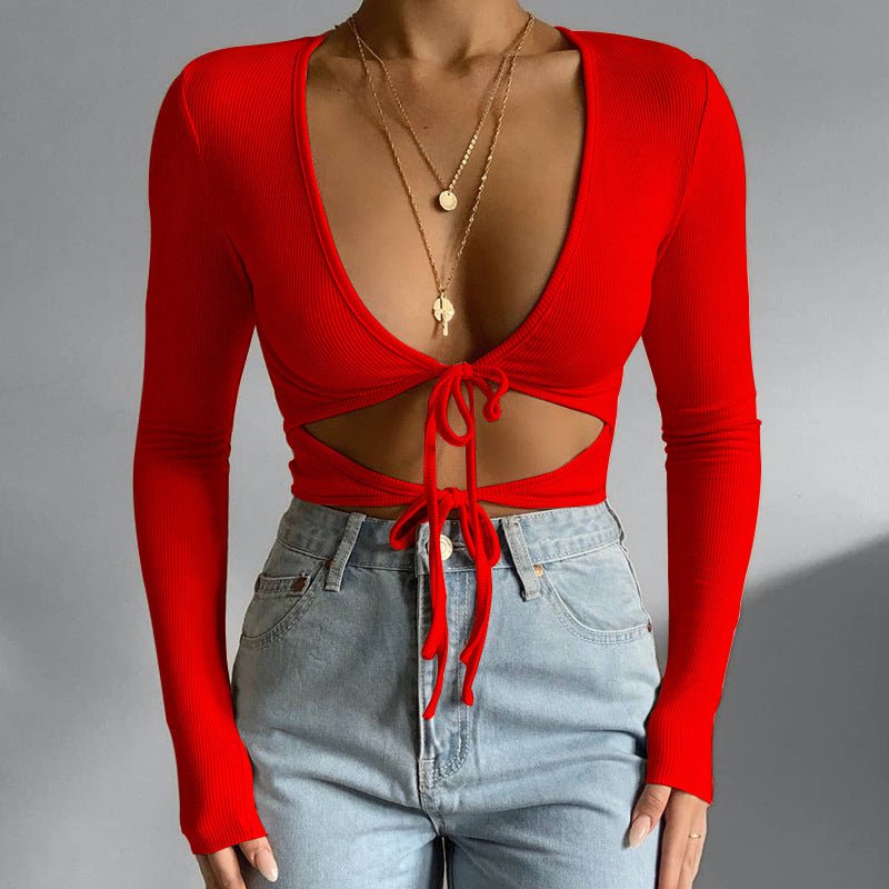 Long Sleeve Skinny Sexy Crop Top