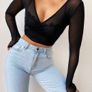 Mesh Sheer Cardigan Crop Top