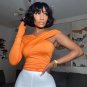 One Shoulder Slim Streetwear Crop Top