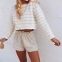 O-Neck Long Sleeve Casual Crop Top