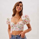 Print Backless Women Blouse Crop Top