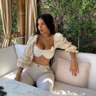Retro Solid Color Ladies Short Crop Top