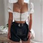 romantic elegance pink low cut Crop Top women