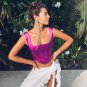 Satin Crop Top Sexy Women