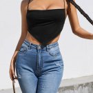 Sexy Black Tied Backless Hem Crop Top