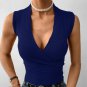 Sexy Knitted Vest T-shirt Deep V Crop Top