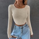 Sexy Square Neck Jumper Fall Crop Top