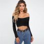 Sexy V Neck Long Sleeve Crop Top